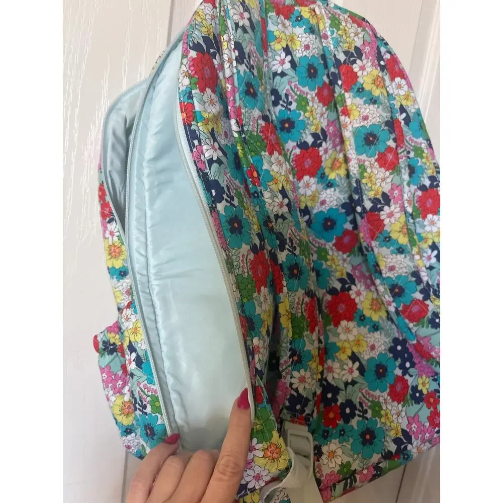 Vera Bradley Essential Backpack in the vibrant Far Out Floral pattern
